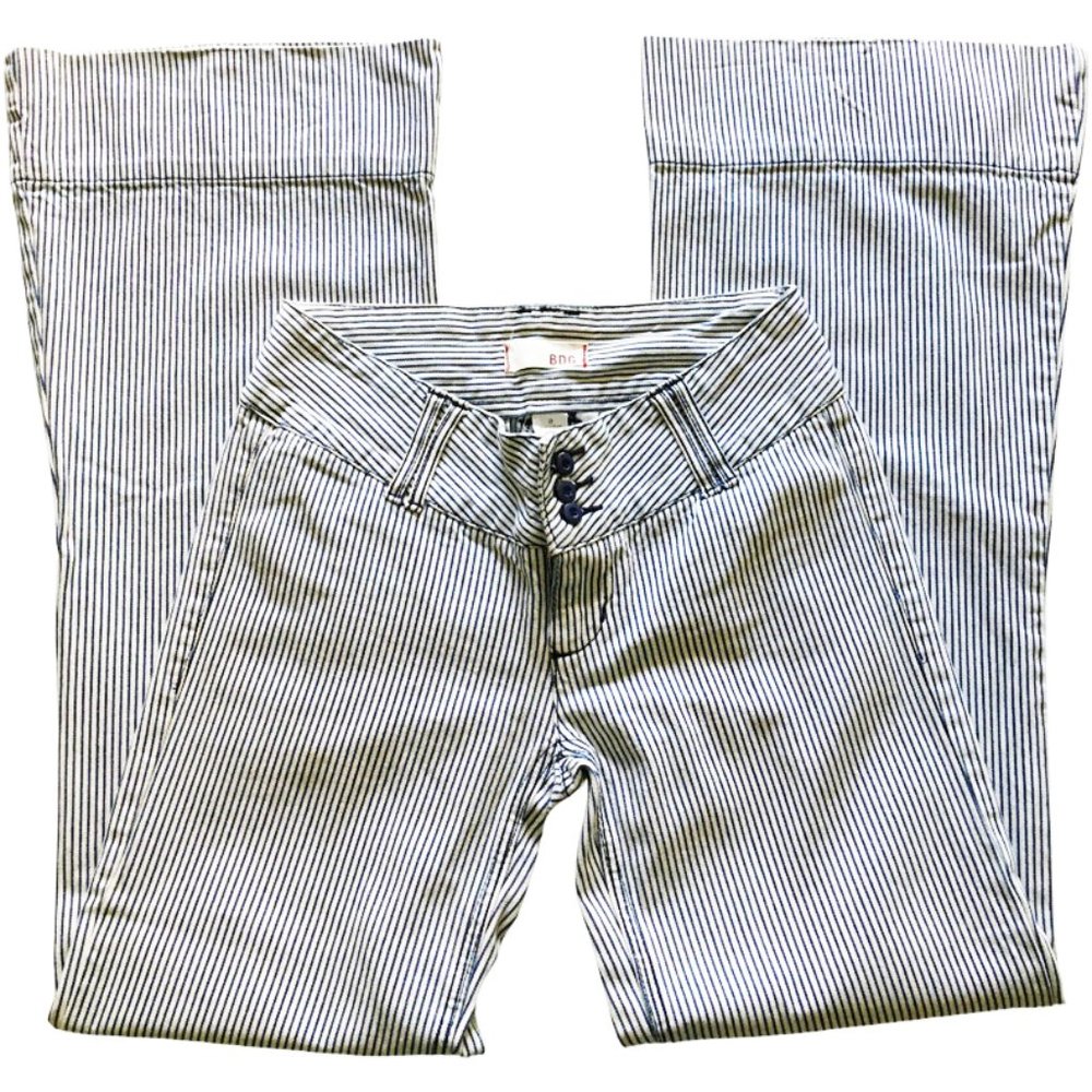 BDG Striped Denim Flare Bell Bottom Jean